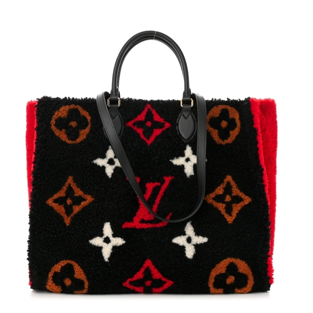 Louis Vuitton OntheGo GM Teddy Black Multicolor Preowned Excellent Condition Bag